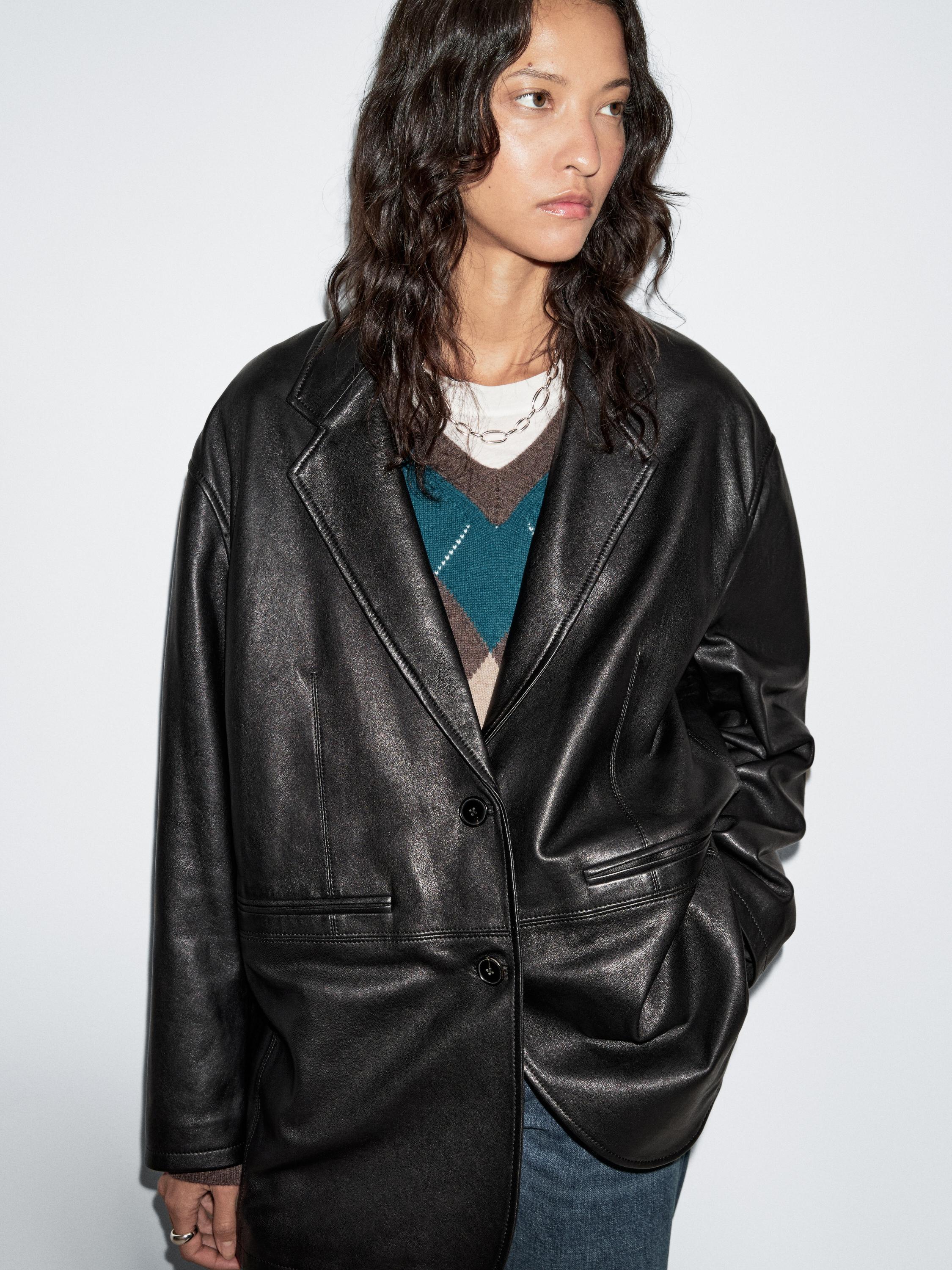 Blazer en cuir nappa souple